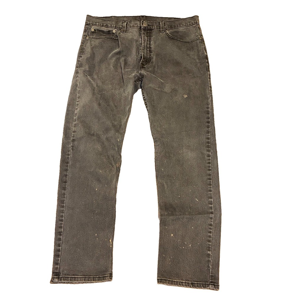 Levi's 502 Jeans Mens 36x32 Black Regular Tapered Leg 5-Pocket Stretch Denim